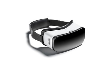 Blank white virtual reality goggles mockup, side view