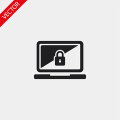Laptop vector icon , lorem ipsum Flat design