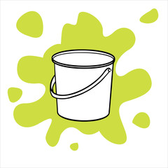  Simple flat illustration of an empty bucket. 