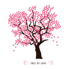 tree of love with heart leaves vector illustration EPS10
