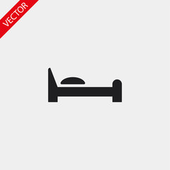 Bed vector icon , lorem ipsum Flat design