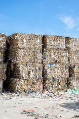 Valencia,Spain, 3,6,2017: outdoor paper and cardboard dump