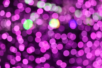 magenta color abstract of blur and bokeh colorful light interior and night garden