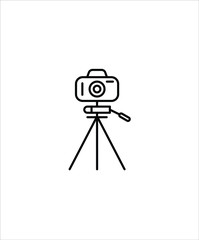 camera with tripod icon,vector best line icon.