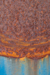 Rost Orange Blau Braun abgeblättert