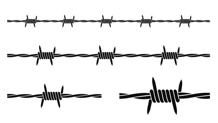 Barbed wire logo. Isolated barbed wire on white background - obrazy, fototapety, plakaty