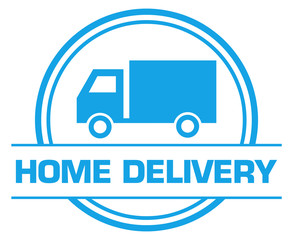 Home Delivery Blue Circular Badge Style 
