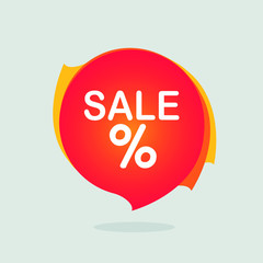 Sale Tag Isolated Vector Illustration. Discount Offer Price Label. Sale Promo Marketing. 50% Off Discount Sticker, ad Offer on Shopping Day. Special Offer.
