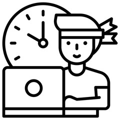 Man working on laptop, work from home related