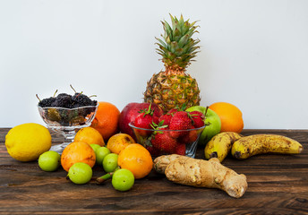A compilation of fruits, an interpretation to vegan healthy nutrition