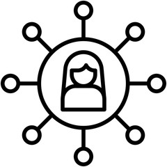 Woman avatar with social network vector icon