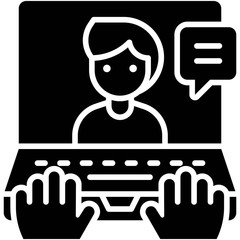 Working on laptop, work from home vector