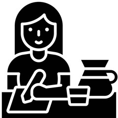 Working at desk, work from home vector