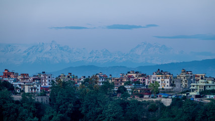Obraz premium Kathmandu City and the Himalaya Mountains