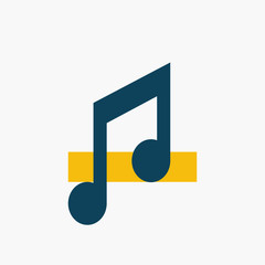 Music icon. flat Vector illustration 
