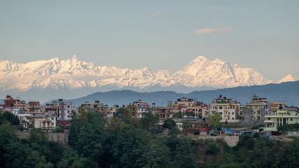 The Himalaya Mountains at Sunset in Kathmandu