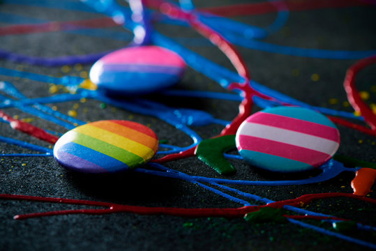 transgender pride, bisexual pride and rainbow flag