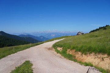 PASSO DI LAVAZE ITALY AUGUST 15 is an alpine pass at 1,808 m asl, in the municipality of Varena in the province of Trento August 15 2019 Passo di Lavaze Italy