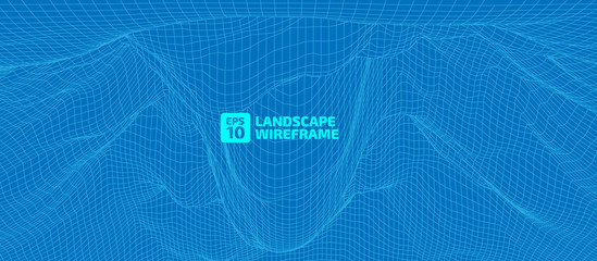 The stylized height of the topographic contour in lines. The concept of a conditional geography scheme and the terrain path. Height map. Blue colors. Wide picture format. Vector illustration.	