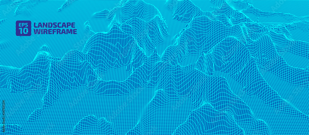 Poster the stylized height of the topographic contour in lines. the concept of a conditional geography sche