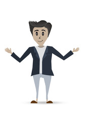 Young businessman dressed in a suit, Business people character. Vector.