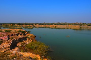 Obraz premium Indian Lake at Kutch, Gujarat, India, Garden, Indian River