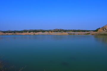Fototapeta na wymiar Indian Lake at Kutch, Gujarat, India, Garden, Indian River