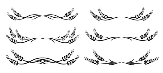 black wheat spikes set with design elements