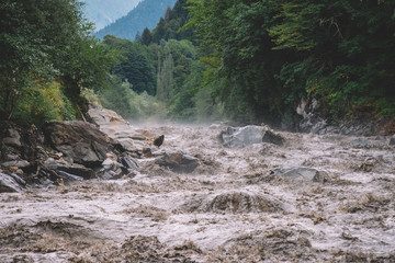 Flooded Mountain Muddy River Valley