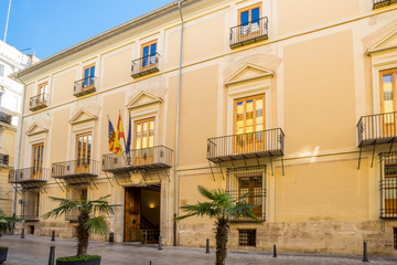 Valencia,Spain, 3,6,2018: Palace of Català de Valeriola - obrazy, fototapety, plakaty