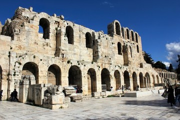 Fototapeta premium View of the Odeon of Herodes Atticus, Athens, Greece, February 5 2020.