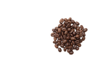 Coffee beans isolated on white background.