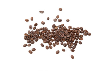 Coffee beans isolated on white background.