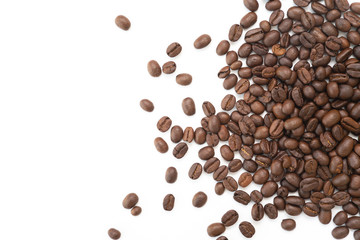 Coffee beans isolated on white background.