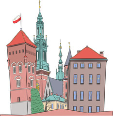Fototapeta premium Krakow Wawel Royal Castle.
