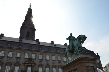 Fototapeta na wymiar Christiansborg Castle, Houses of Parliament, Copenhagen, Denmark