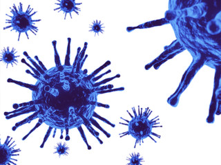 Bacteria, coronavirus 3D White background