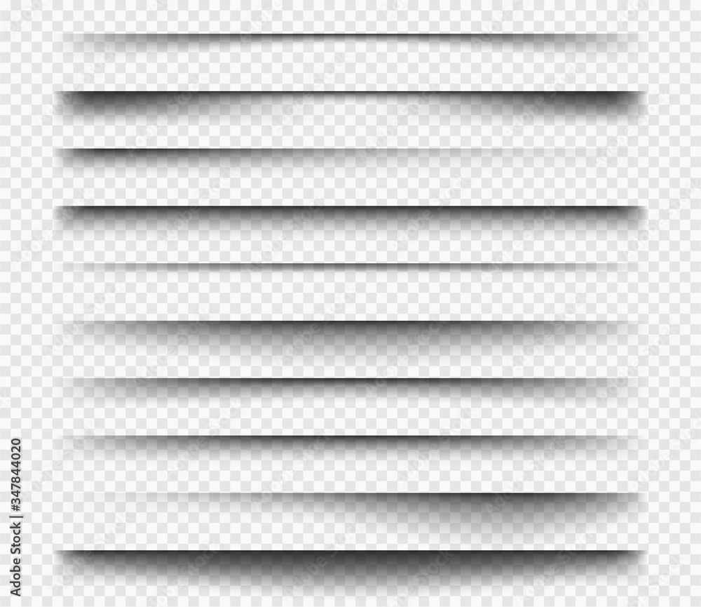 Poster realistic shadows. square dividers transparent black soft shadows template overlay panels for web de