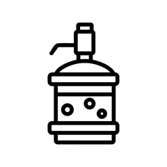 water bottle with pressure pump icon vector. water bottle with pressure pump sign. isolated contour symbol illustration