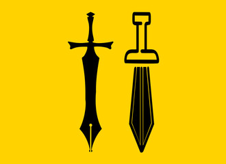 peace in pen sword pen is mightier than the sword flat icon