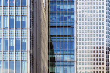 Fototapeta na wymiar Exterior of office buildings in Canary Wharf, London