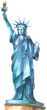 Watercolor statue of liberty