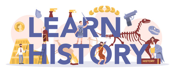 History typographic header concept. History school subject.