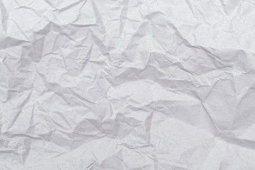 White crumpled paper texture. Abstract paper pattern for background. Close-up.