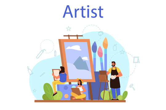 Artist concept illustration. Idea of creative people and profession.