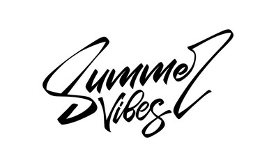 Vector illustration: Handwritten type lettering composition of Summer Vibes