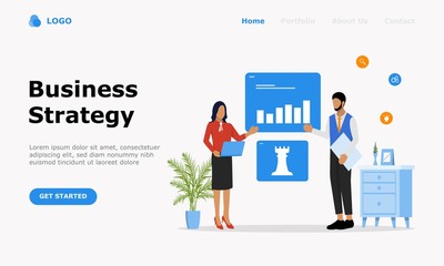 Business Strategy Vector Illustration Concept , Suitable for web landing page, ui, mobile app, editorial design, flyer, banner, and other related occasion
