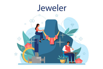 Jeweler concept illustration. Idea of creative people and profession.