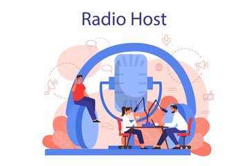 Radio host concept. Idea of news broadcast in the studio.