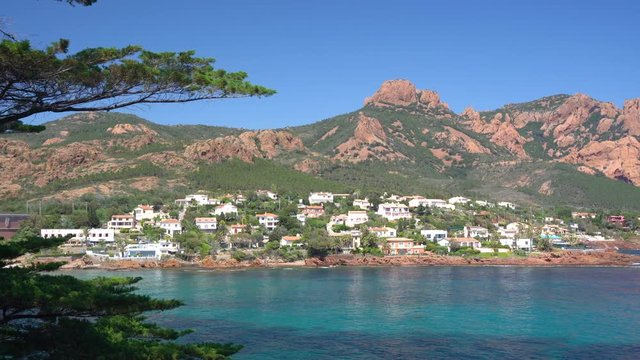 Village Among Red Rocks of Esterel Massif-France
